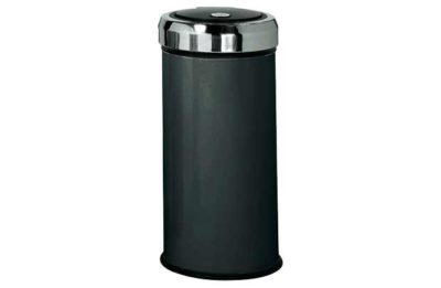 HOME 30 Litre Matt Black Press Top Bin - Black.